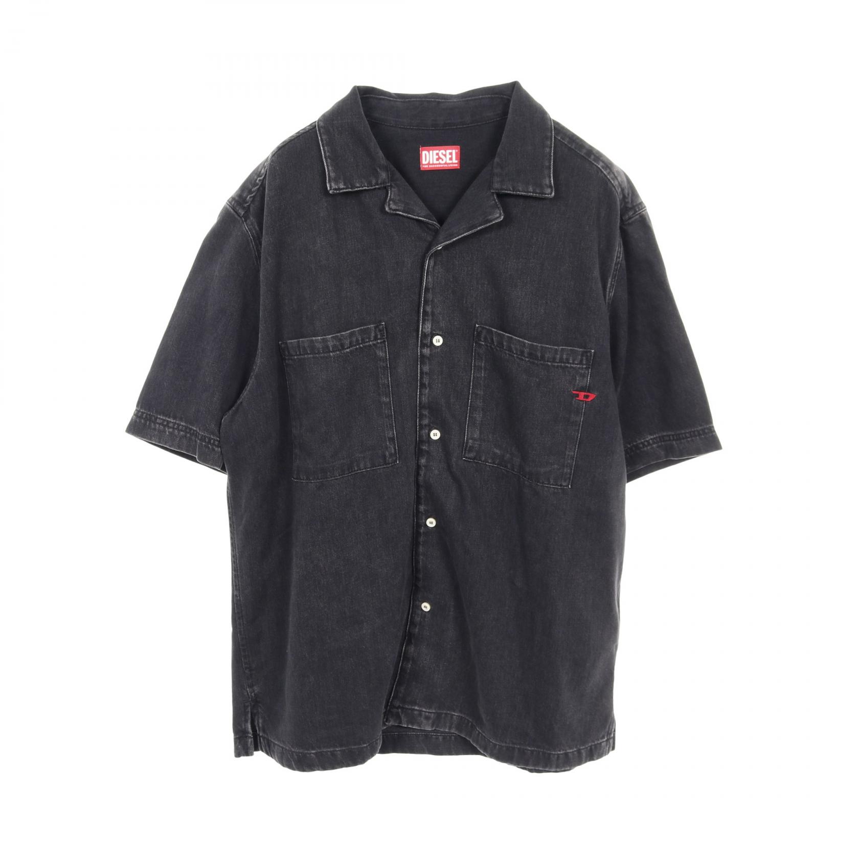 ≪全品5%OFF＆まとめ買い対象≫ディーゼル DIESEL D-PAROSHORT 衣料品 トップス コットン メンズ ブラック系 【中古】