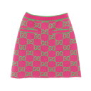 【全品5%OFFクーポン】グッチ GUCCI GG柄 スカート 衣料品 ボトムス コットン ウール シルク レディース ピンク系 / グリーン系 【中古】