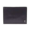 【1千円OFFクーポン対象】サンローランパリ SAINT LAURENT PARIS モノグラム セカンドバッグ クラッチバッグ バッグ レザー レディース ブラック系 【中古】