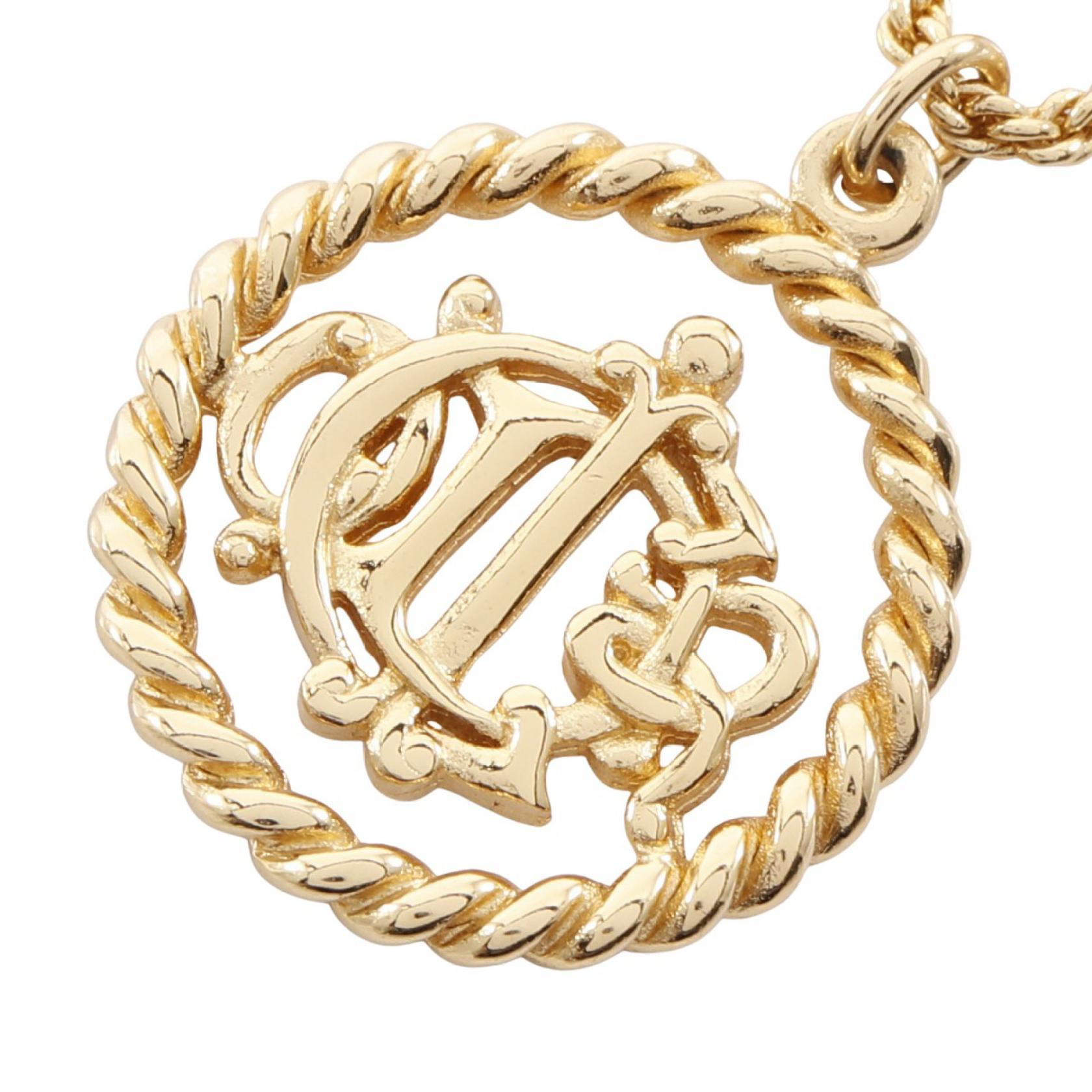 ディオール Dior CDロゴ ネックレス ジュエリー GP（ゴールドメッキ） レディース ゴールド系 【中古】