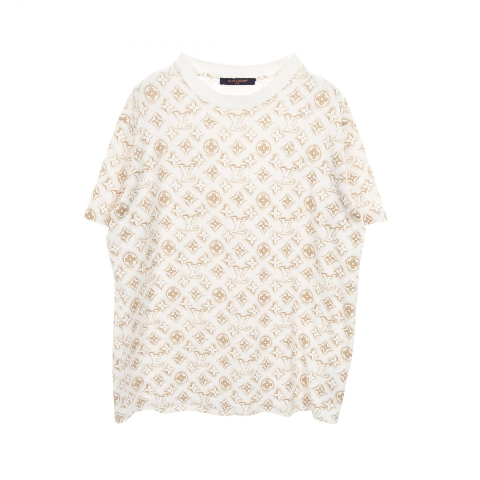 ≪全品5%OFF＆まとめ買い対象≫ルイ・ヴィトン LOUIS VUITTON モノグラム カットソー 衣料品 トップス コットン メンズ ホワイト系 / ゴ..