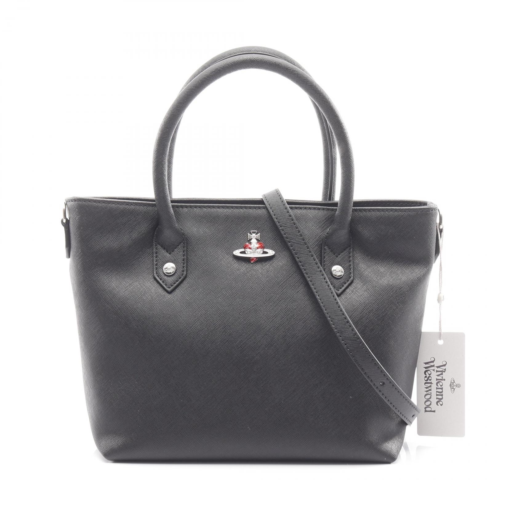 ヴィヴィアンウエストウッド Vivienne Westwood MINI TOTE SAFFIANO 3 SPEC ハートオーブ トートバッグ バッグ レザー レディース ブラック系 4204007TUL0040N402 【新品】