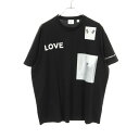 ≪全品5%OFF&まとめ買い対象≫バーバリー BURBERRY モンタージュプリント カットソー 衣料品 トップス コットン メンズ ブラック系 8030940...