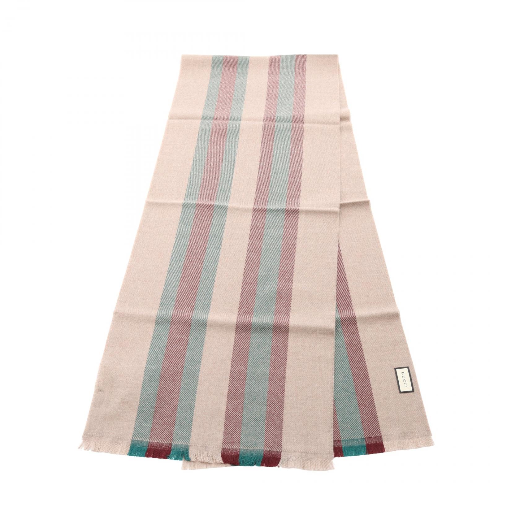 ≪全品5%OFF＆まとめ買い対象≫グッチ GUCCI マフラー 衣料品 ウール メンズ レディース ベージュ系 / グリーン系 / レッド系 3875744G2009573 【新品】