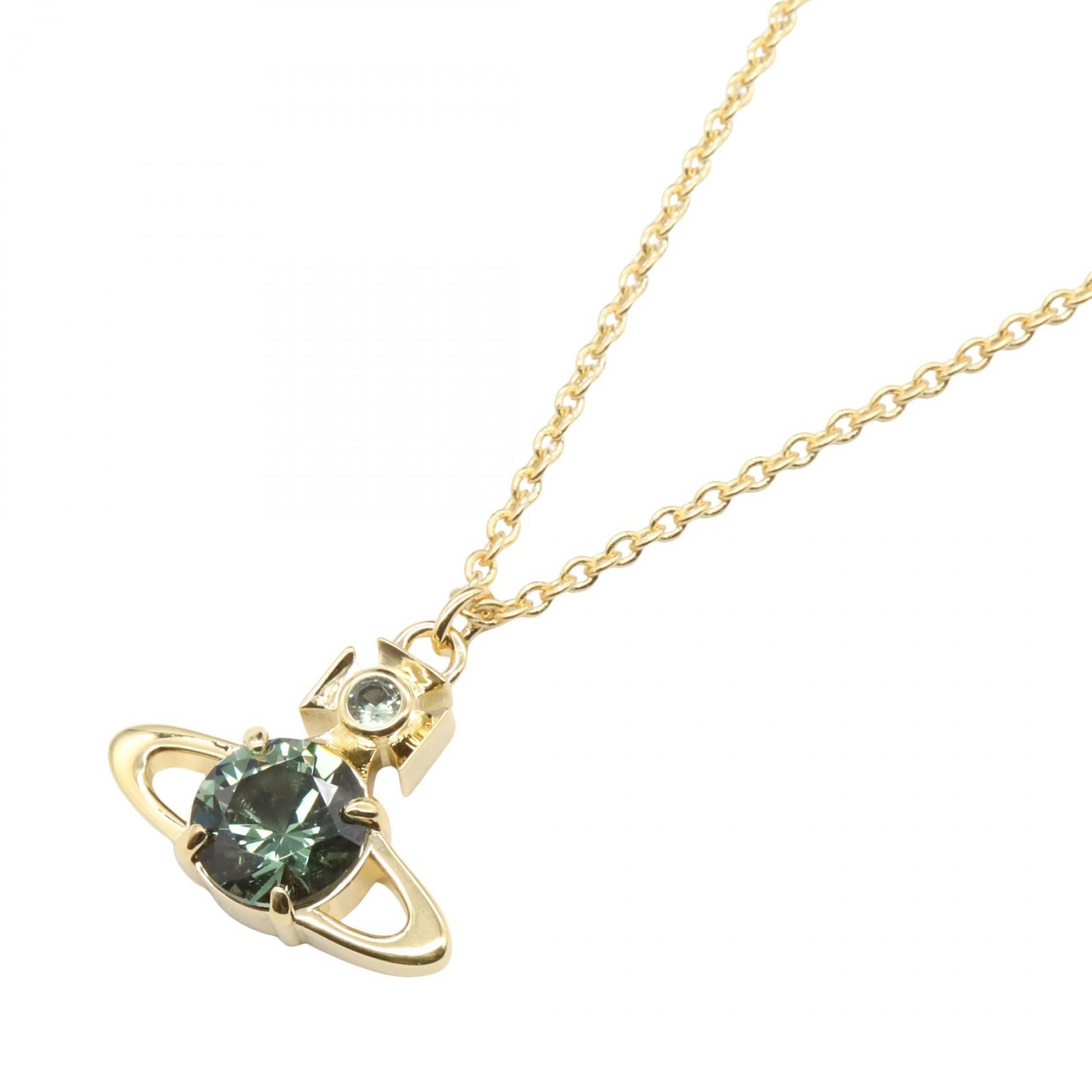 ヴィヴィアンウエストウッド Vivienne Westwood ラージ レイナ ネックレス ネックレス ジュエリー 真鍮 メンズ レディース ゴールド系 / グリーン系 630203GL/02R714 【新品】