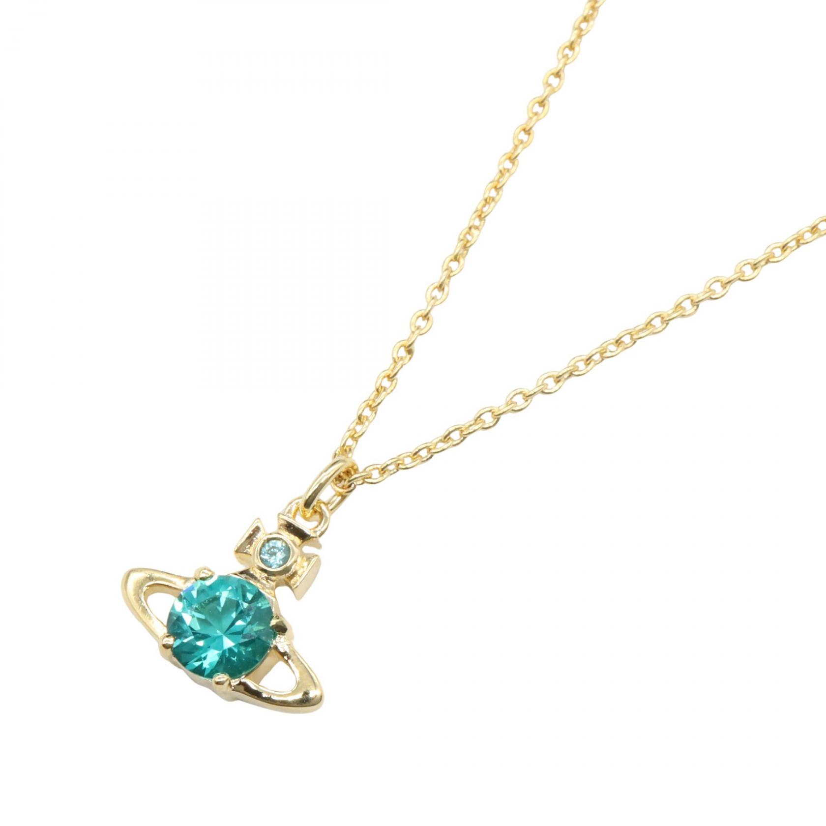 ヴィヴィアンウエストウッド Vivienne Westwood レイナ ネックレス ネックレス ジュエリー 真鍮 メンズ レディース ゴールド系 / グリーン系 63020095/02R702 【新品】