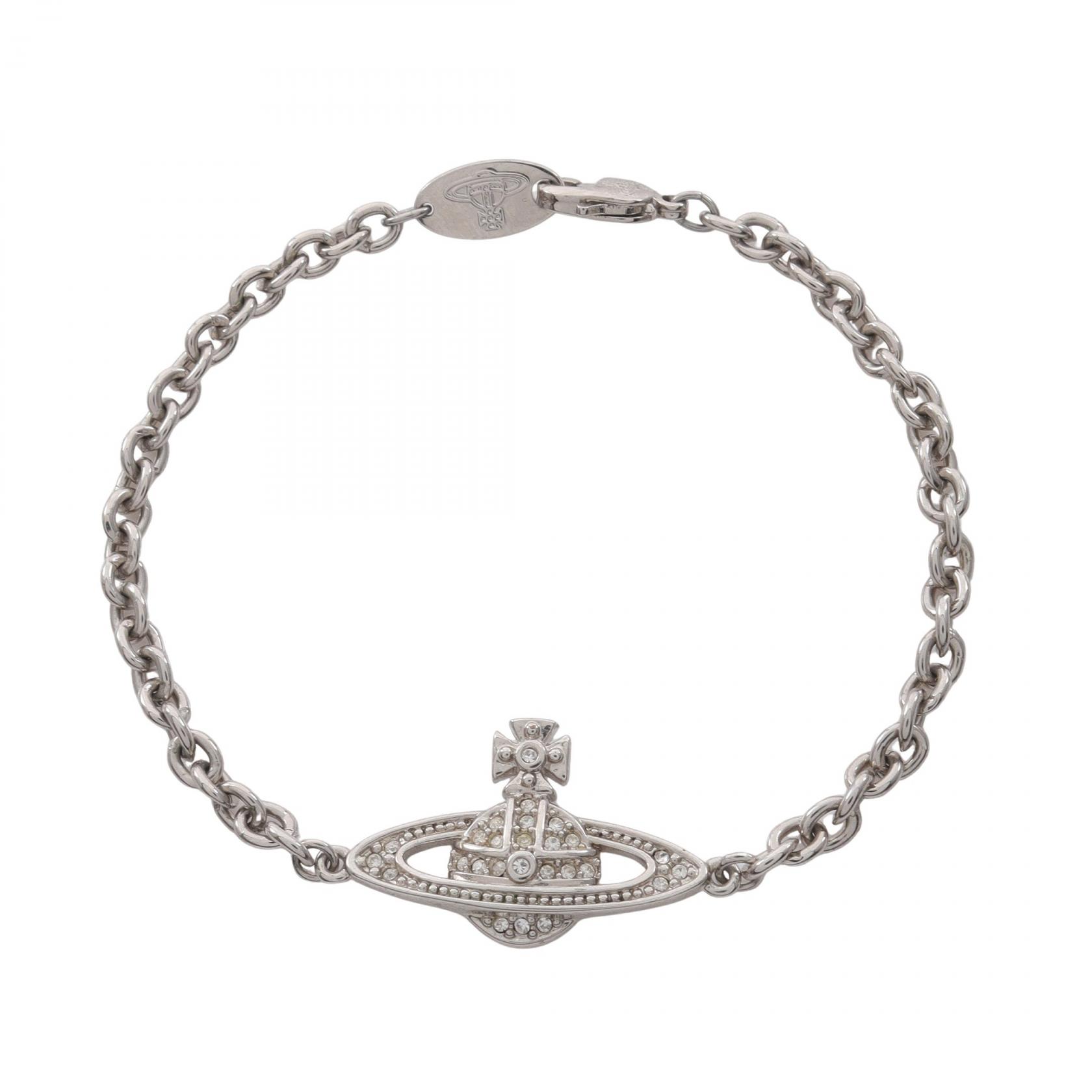 ≪全品5%OFF＆まとめ買い対象≫ヴィヴィアンウエストウッド Vivienne Westwood オーブ ブレスレット アクセサリー ステンレススチール ラインストーン レディース シルバー系 / クリア系 【中古】