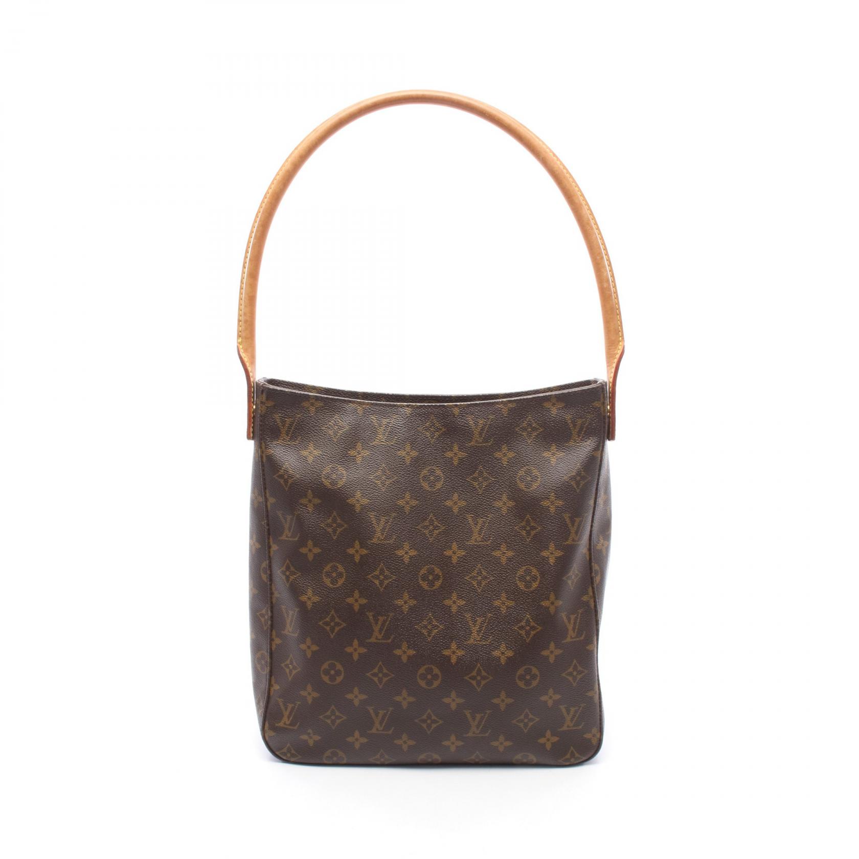 ≪5%OFFクーポン＆まとめ買い10% 〜7/26 9:59〆≫ルイ・ヴィトン LOUIS VUITTON ルーピングGM モノグラム ショルダーバッグ バッグ PVCコーティングキャンバス レザー モノグラム レディース ブラウン系 M51145 