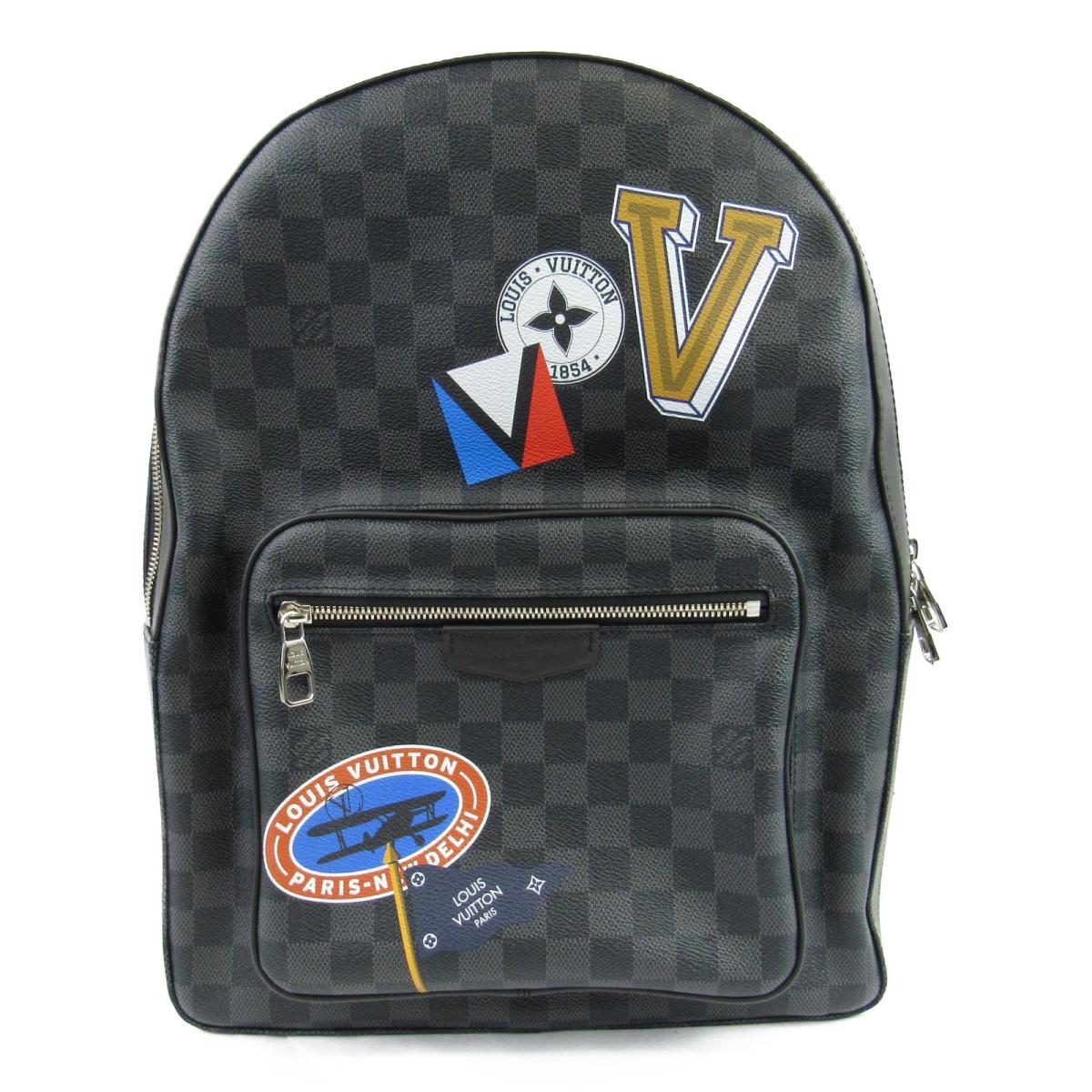 BRANDOFF: Auth LOUIS VUITTON Josh Backpack Bag Damier Graphite Black Used N64424 | BRANDOFF ...