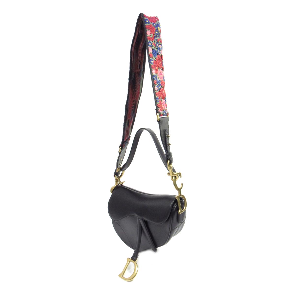 クリスチャン・ディオール Dior サドルバッグ ショルダー付き ハンドバッグ レディース カーフ × キャンバス ブラック ピンク レッド ブルー グリーン 【中古】 | BRANDOFF ブランドオフ ブランド ブランドバッグ バッグ バック ショルダーバッグ ショルダー | BRANDOFF ...