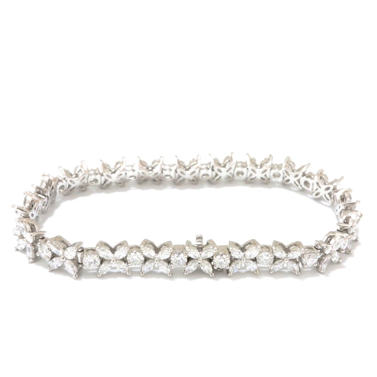 ティファニー ビクトリア オルタネーティング ブレスレット ブランドジュエリー レディース PT950 プラチナ x ダイヤモンド クリアー シルバー 【中古】 | TIFFANY＆CO BRANDOFF ブランドオフ ブランド アクセサリー 腕輪