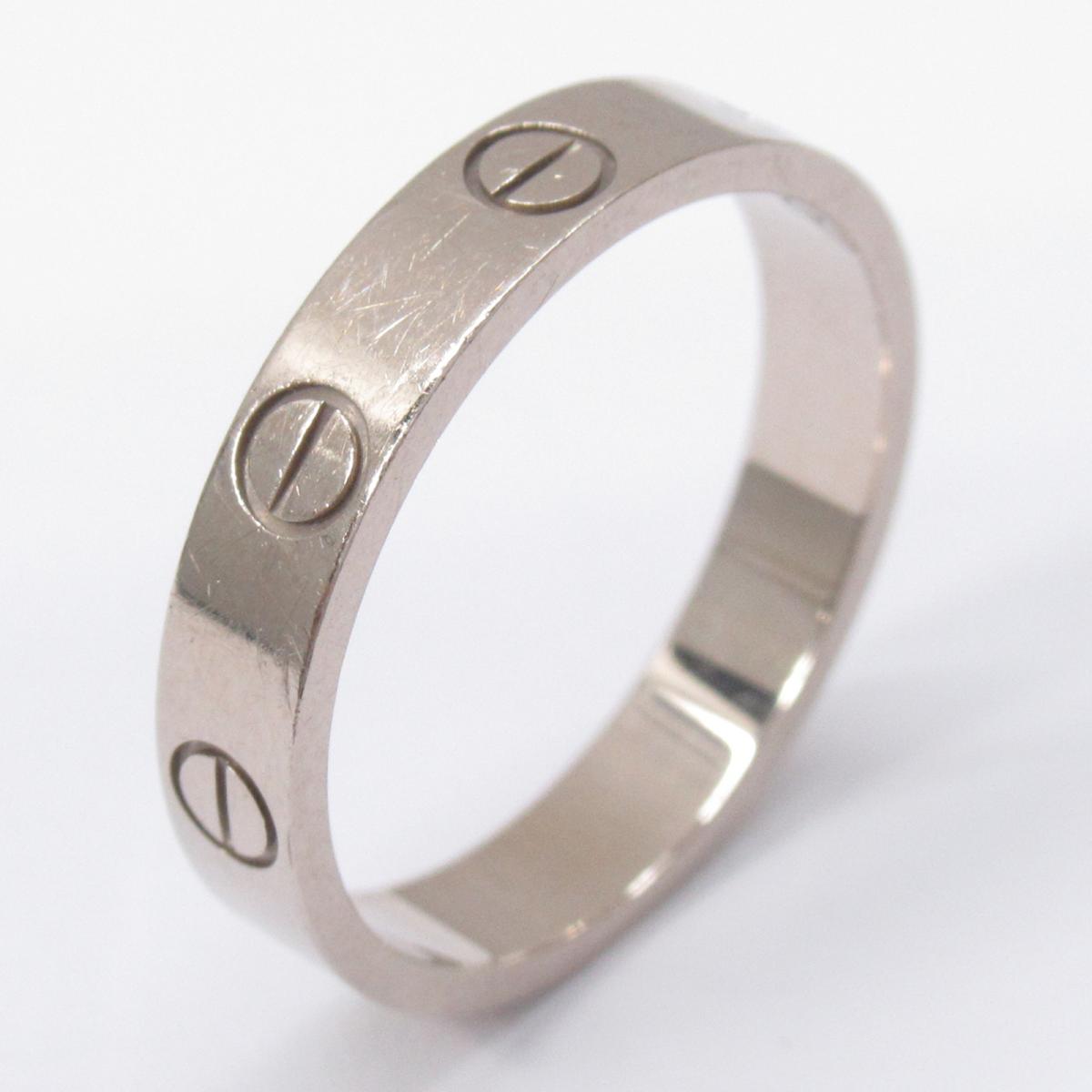 カルティエ ミニラブリング 指輪 ブランドジュエリー レディース K18WG (750) ホワイトゴールド シルバー (CPK225) 【中古】