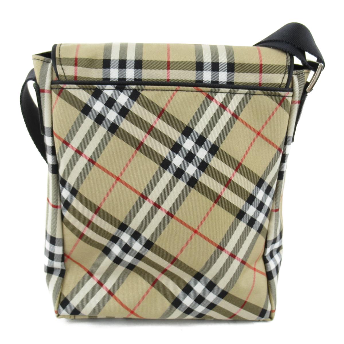 バーバリー チェック柄 ショルダーバッグ バッグ メンズ レディース ナイロン ブラック x ベージュチェック 【中古】 | BURBERRY BRANDOFF ブランドオフ ブランド ブランドバッグ ショルダー 肩掛け | BRANDOFF TOKYO