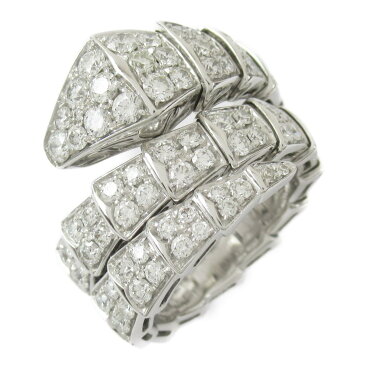 【中古】ブルガリ セルペンティダイヤモンド リングM 指輪 ブランドジュエリー ユニセックス K18WG(750) ホワイトゴールド x ダイヤモンド (AB855117)