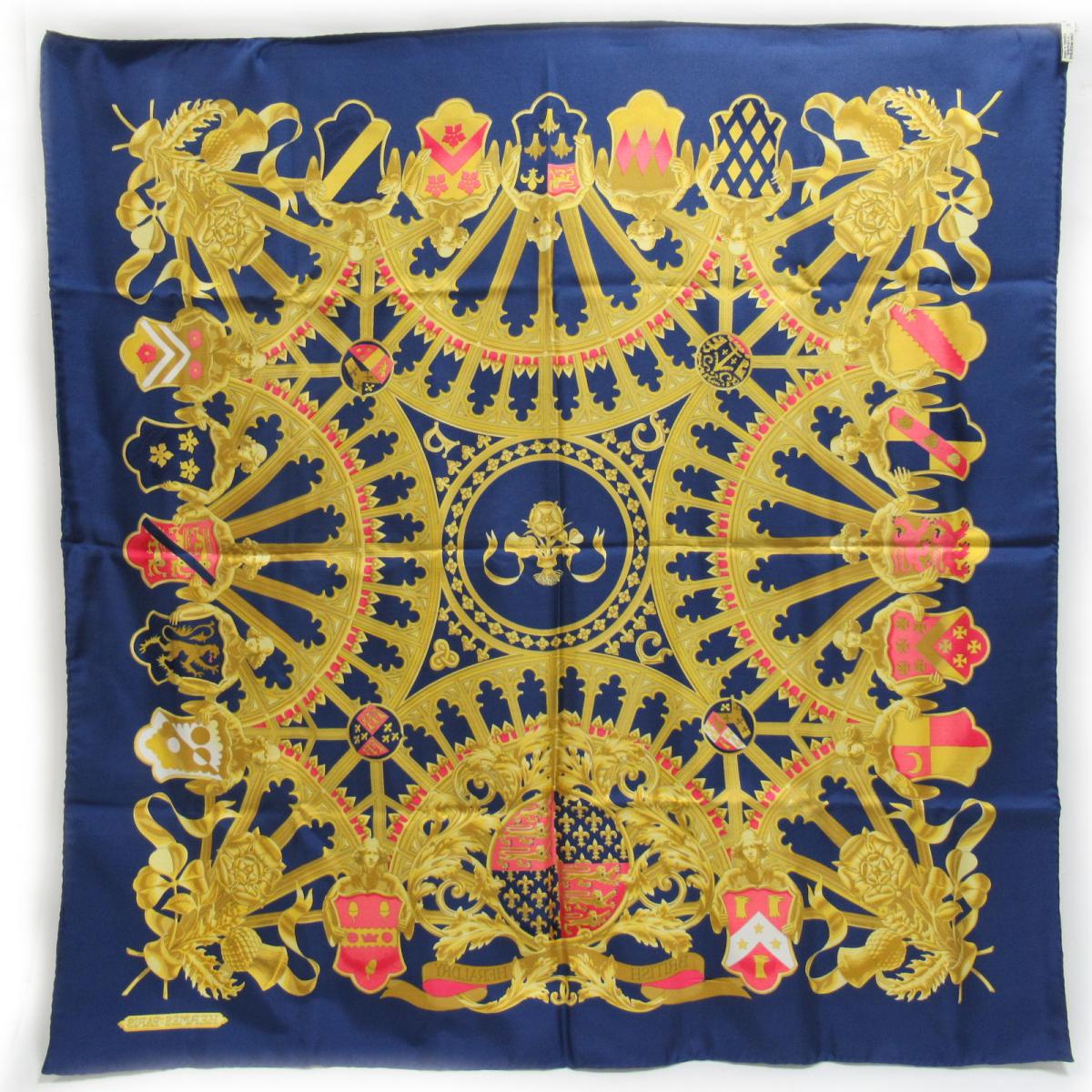 【楽天市場】6/25まで【全品ポイント3倍＆最大1万円OFFクーポン】【中古】エルメス カレ90 BRITISH HERALDRY 英国紋章