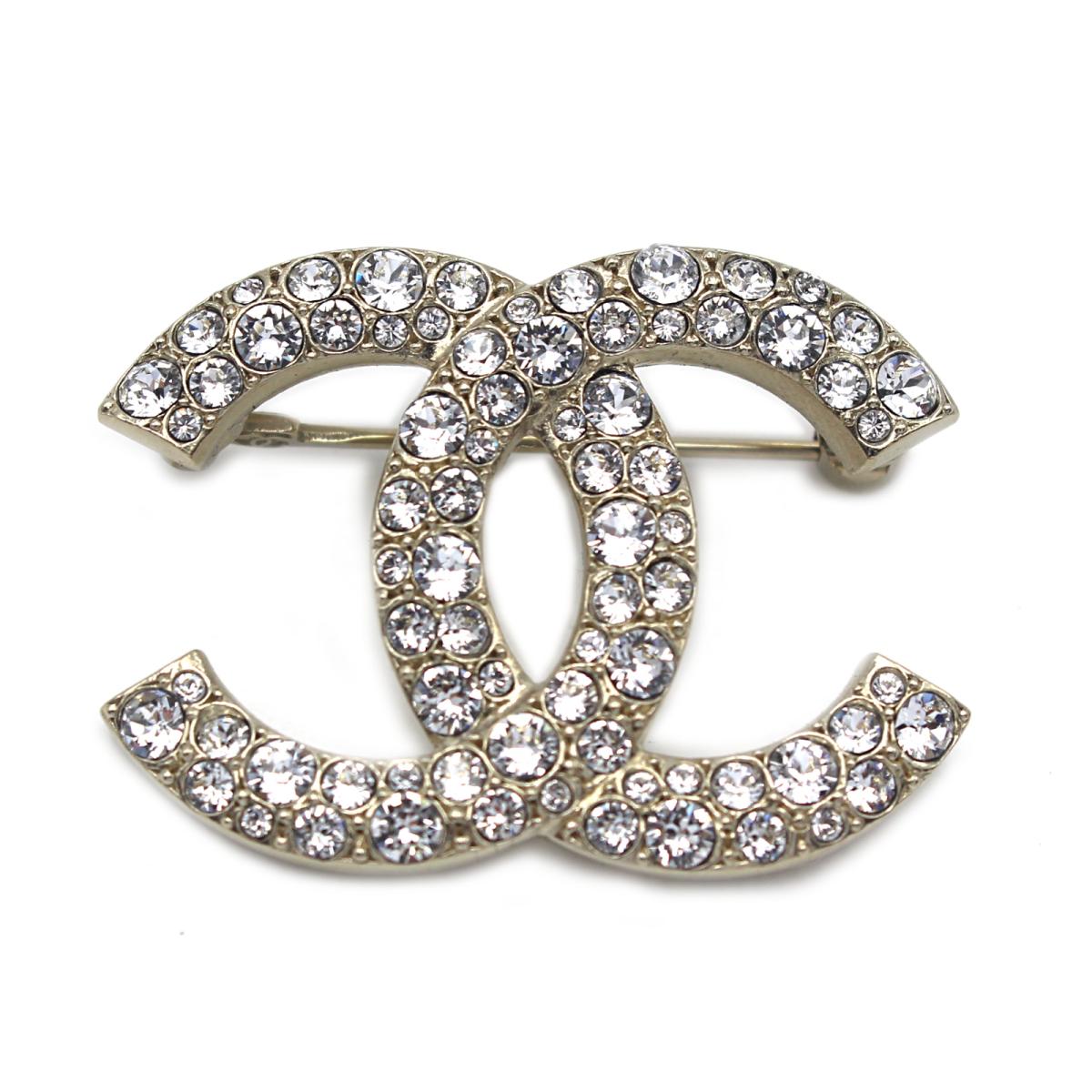 【中古】シャネル ココマーク ブローチ アクセサリー レディース ラインストーン × GP クリアー × ゴールド (C21 V)のサムネイル