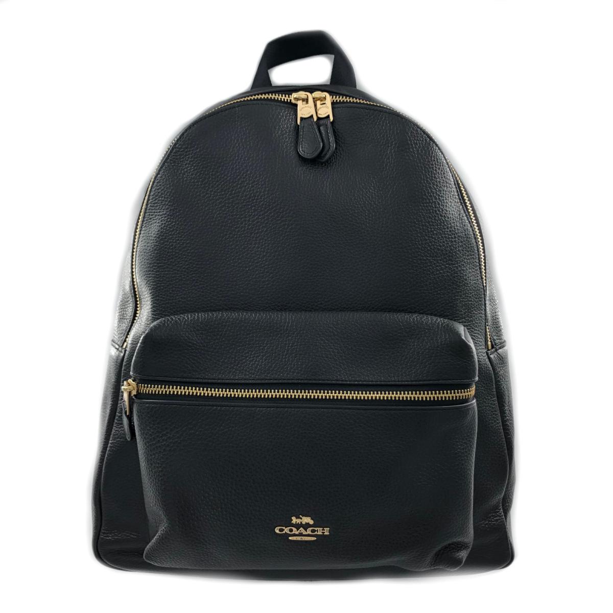 コーチ リュックサック バッグ レディース レザー ブラック 【中古】 | COACH BRANDOFF ブランドオフ ブランド ブランドバッグ バック バックパック リュック 学校のサムネイル