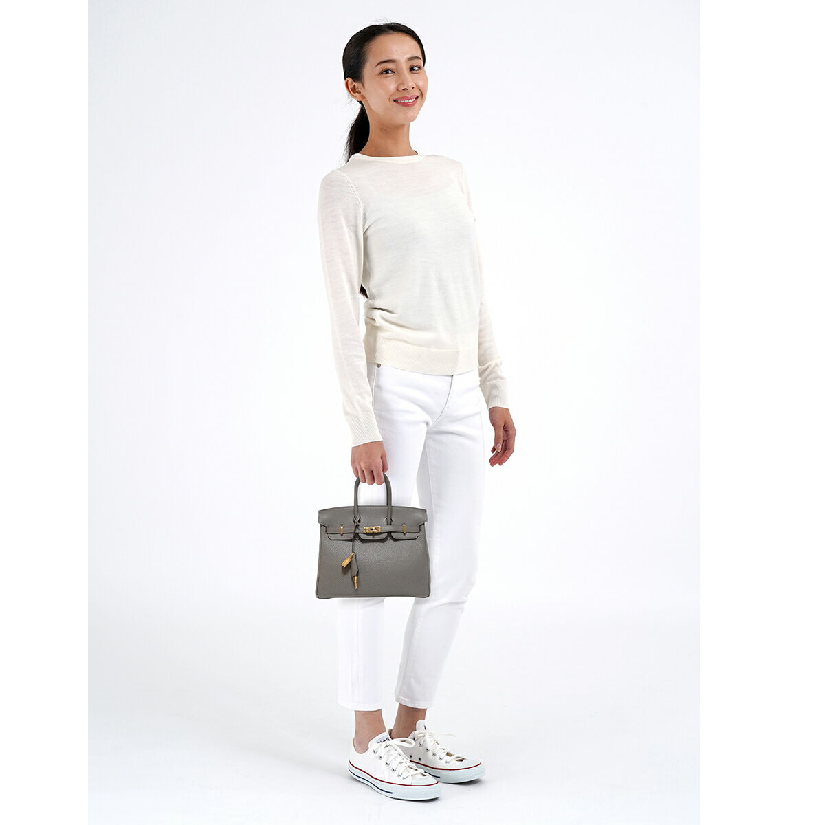 エルメス HERMES バーキン25 ハンドバッグ ハンドバッグ バッグ カーフ（牛革） トゴ レディース グレー系 グリエタン 【中古】のサムネイル