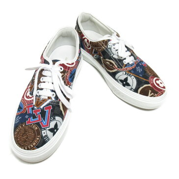 ▼9/9より限定ポイント3倍&最大2万円OFFクーポン▼ ルイ・ヴィトン LOUIS VUITTON ワッペンロゴ スニーカー スニーカー 靴 キャンバス メンズ レディース マルチカラー 【中古】