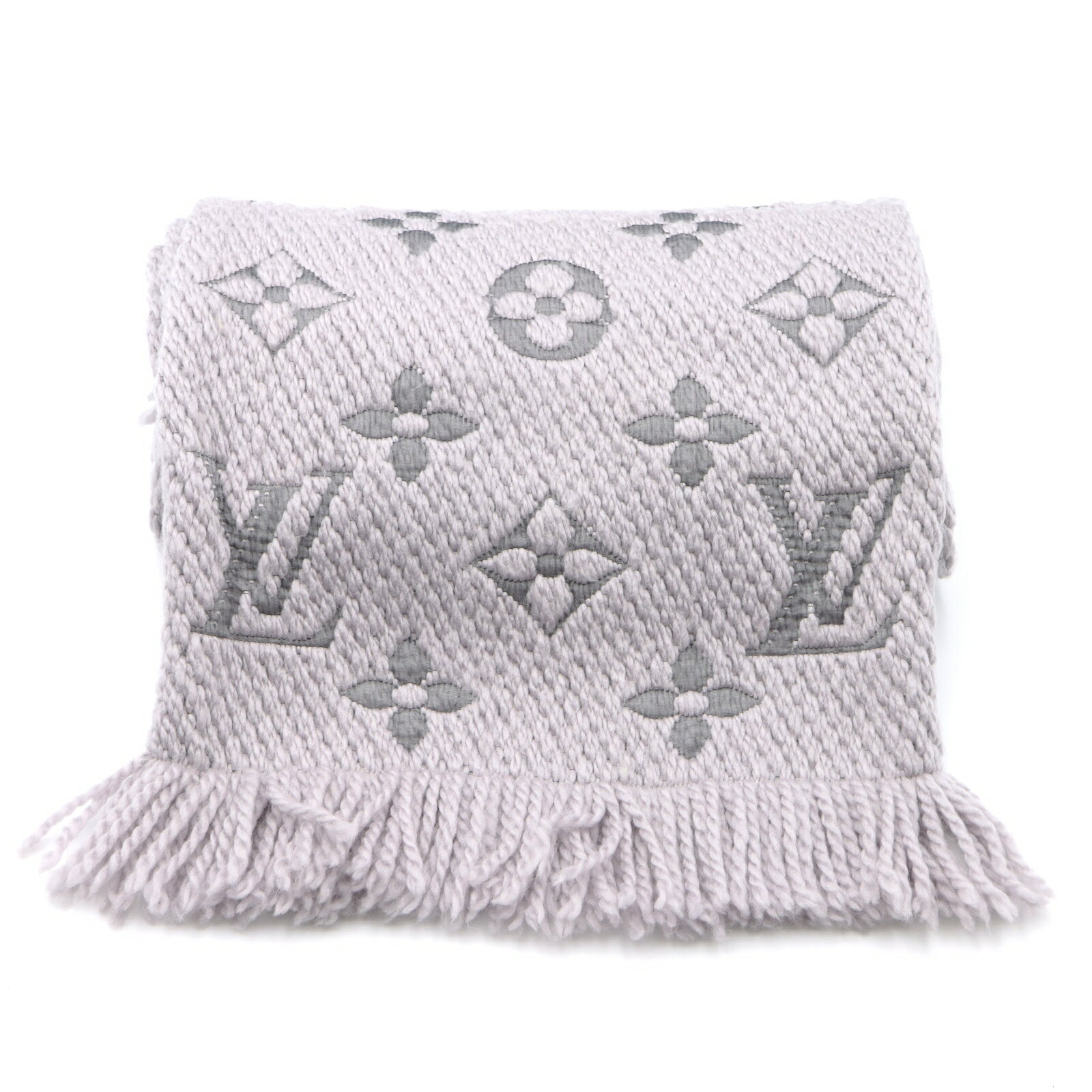 ルイ・ヴィトン LOUIS VUITTON エシャルプ ロゴマニア マフラー 衣料品 ウール シルク レディース グリペルル グレー系 グリペルル M74742 【中古】のサムネイル