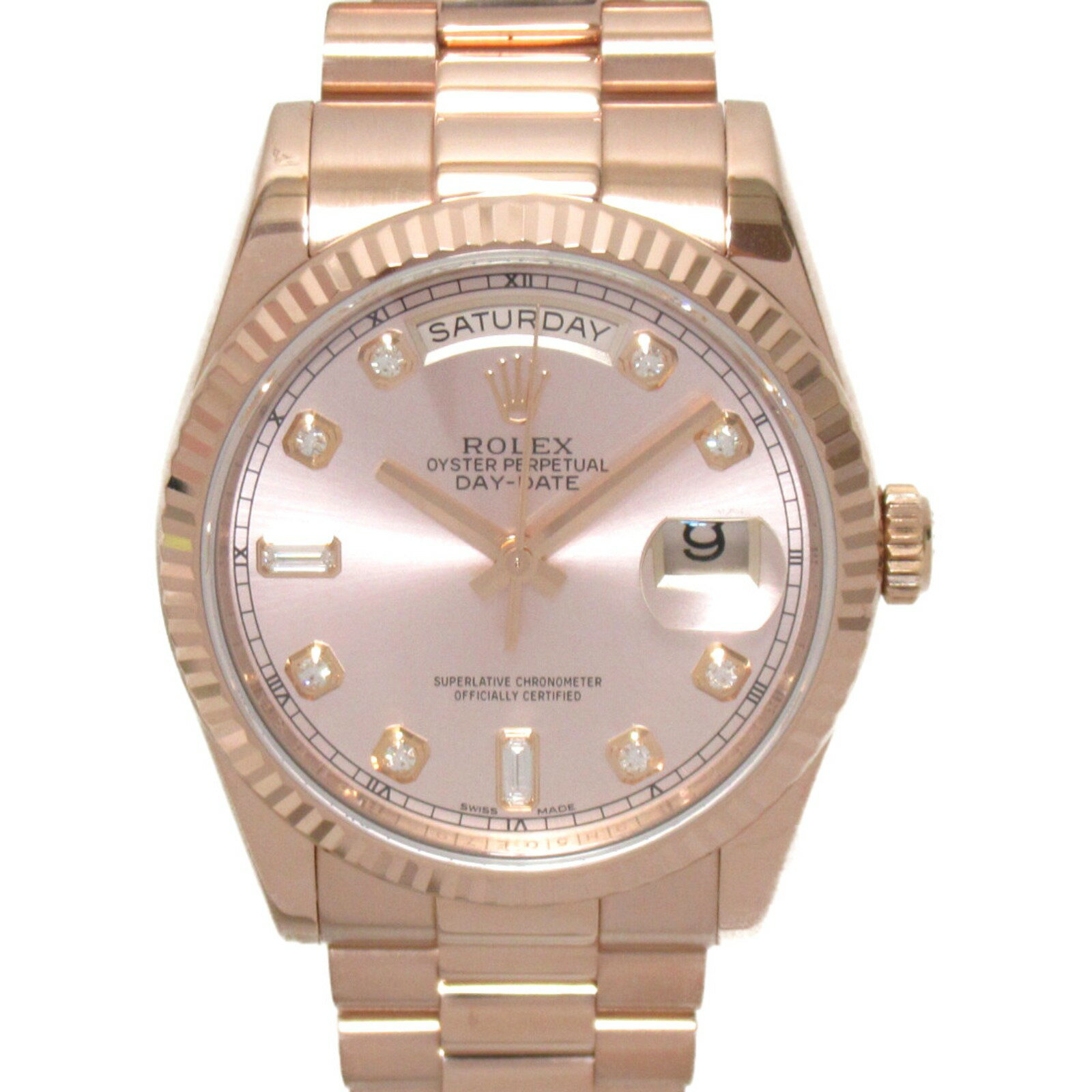 ロレックス ROLEX デイデイト 腕時計 時計 K18PG（ピンクゴールド） ダイヤモンド メンズ ピンク系 PK/NP 118235A 【中古】