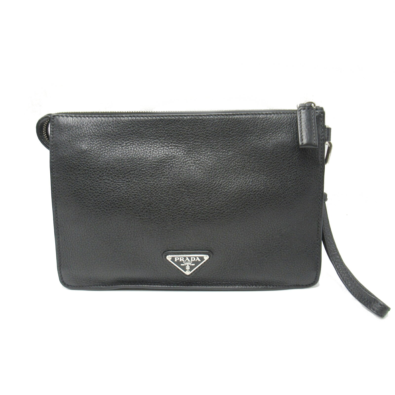 プラダ PRADA クラッチバッグ セカンドバッグ クラッチバッグ バッグ レザー メンズ ブラック系 ブラック 2VF006 【中古】のサムネイル