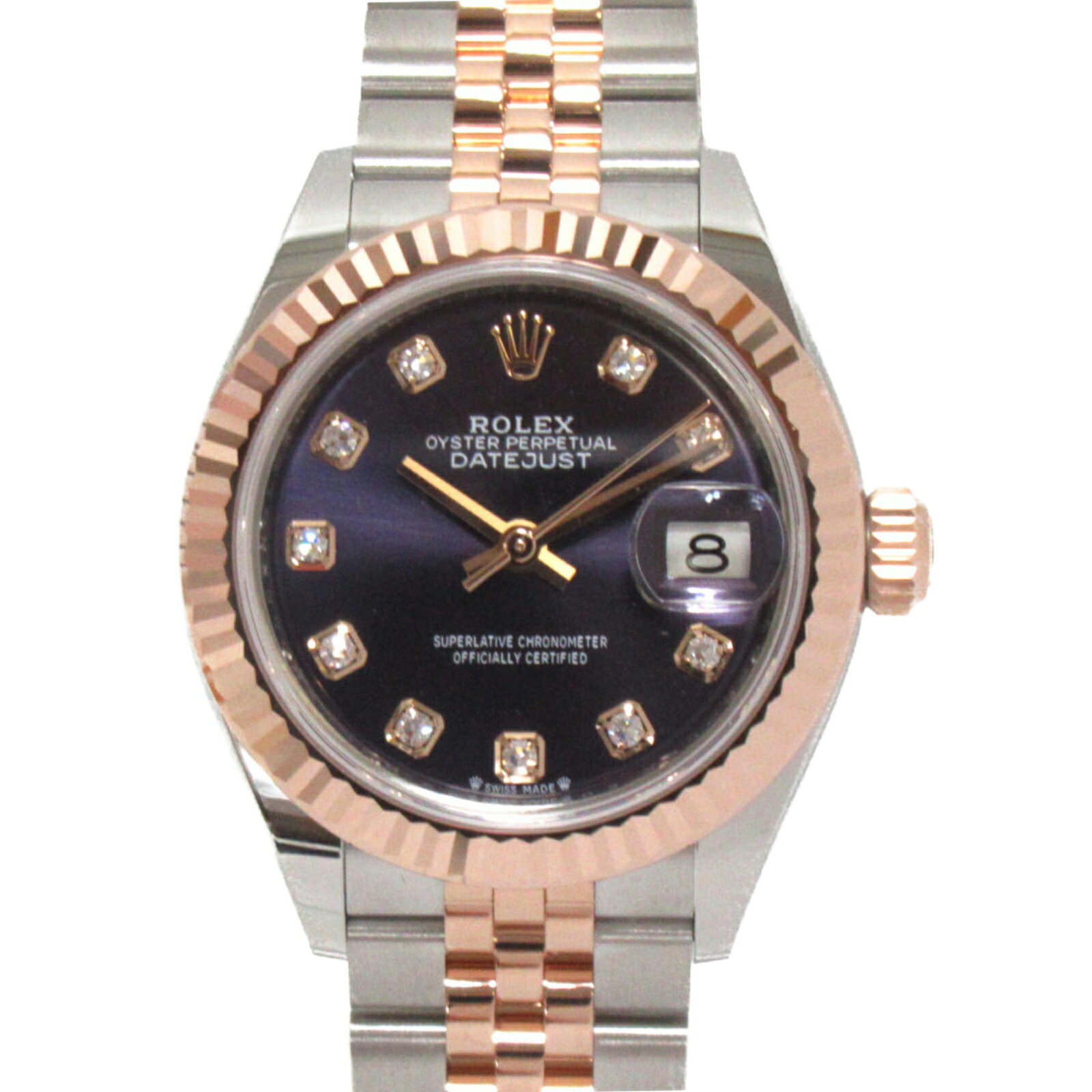 ロレックス ROLEX デイトジャスト 腕時計 ウォッチ オーベルジーヌ文字盤 腕時計 時計 K18PG（ピンクゴールド） ステンレススチール ダイヤモンド レディース パープル系