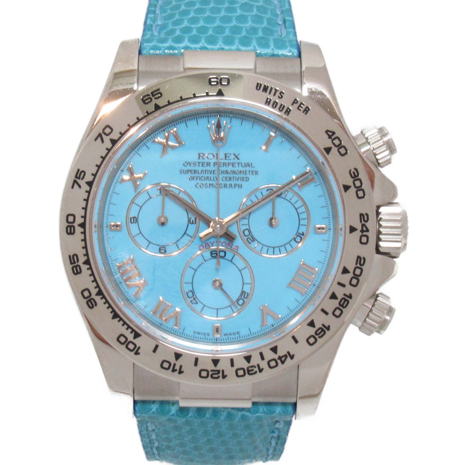 ロレックス ROLEX デイトナビーチ 腕時計 腕時計 時計 ステンレススチール リザードベルト メンズ ブルー系 ブルー 116519 【中古】