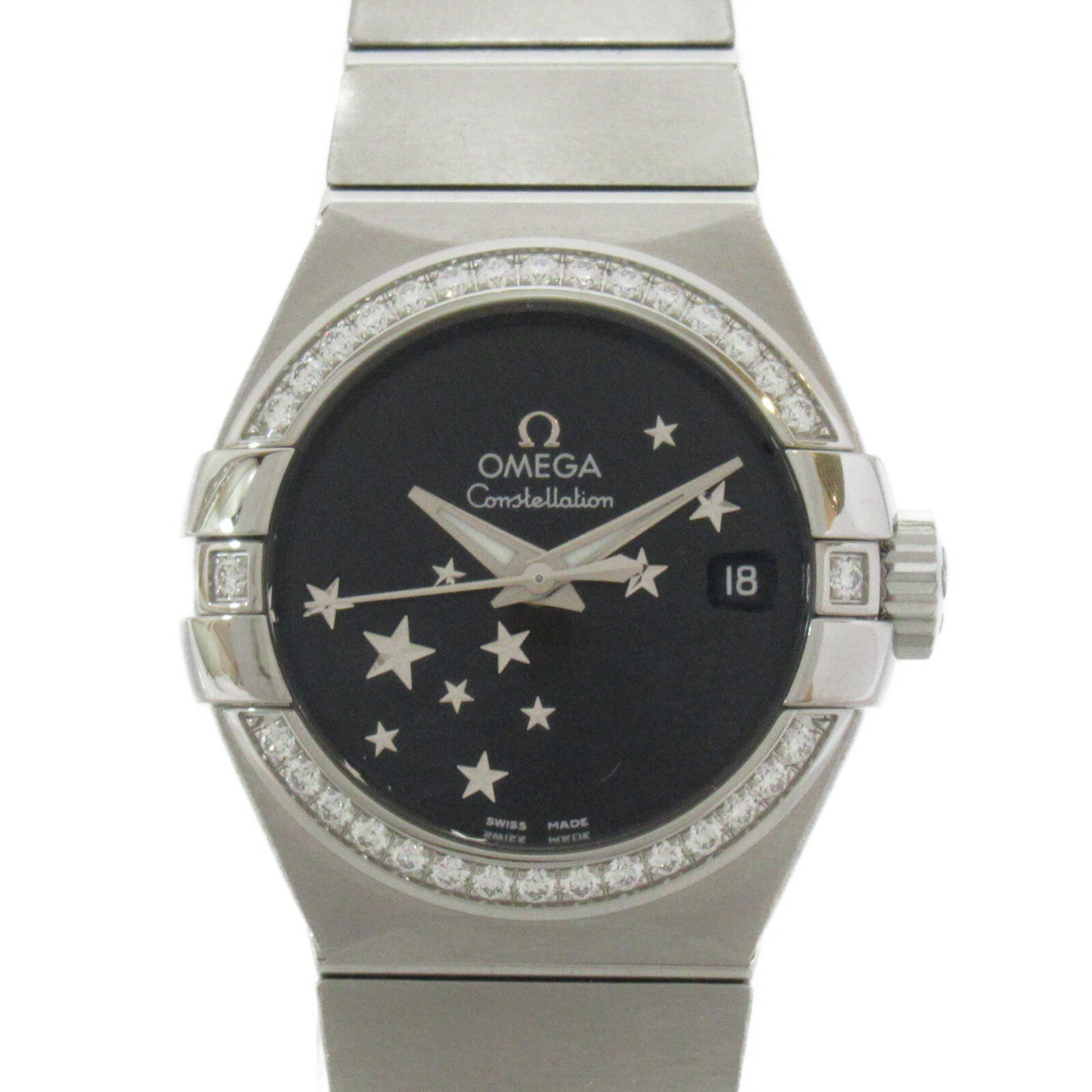 オメガ OMEGA コンステレーション 腕時計 腕時計 時計 ステンレススチール ダイヤモンド レディース ブラック系 ブラック 123.15.27.20.01.001 【中古】