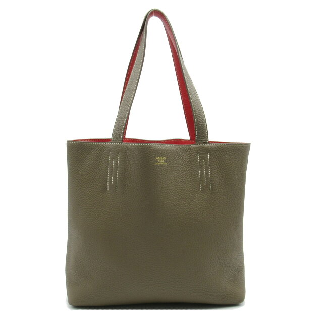 エルメス HERMES ドゥブルセンス28 トートバッグ バッグ レザー トリヨンクレマンス レディース グレー系 / レッド系 / エトゥープ/ルージュカザック 【中古】|Brandoff銀座 エルメス HERMES ドゥブルセンス28 トートバッグ バッグ レザー トリヨンクレマンス レディース グレー系 / レッド系 / エトゥープ/ルージュカザック 【中古】|Brandoff銀座