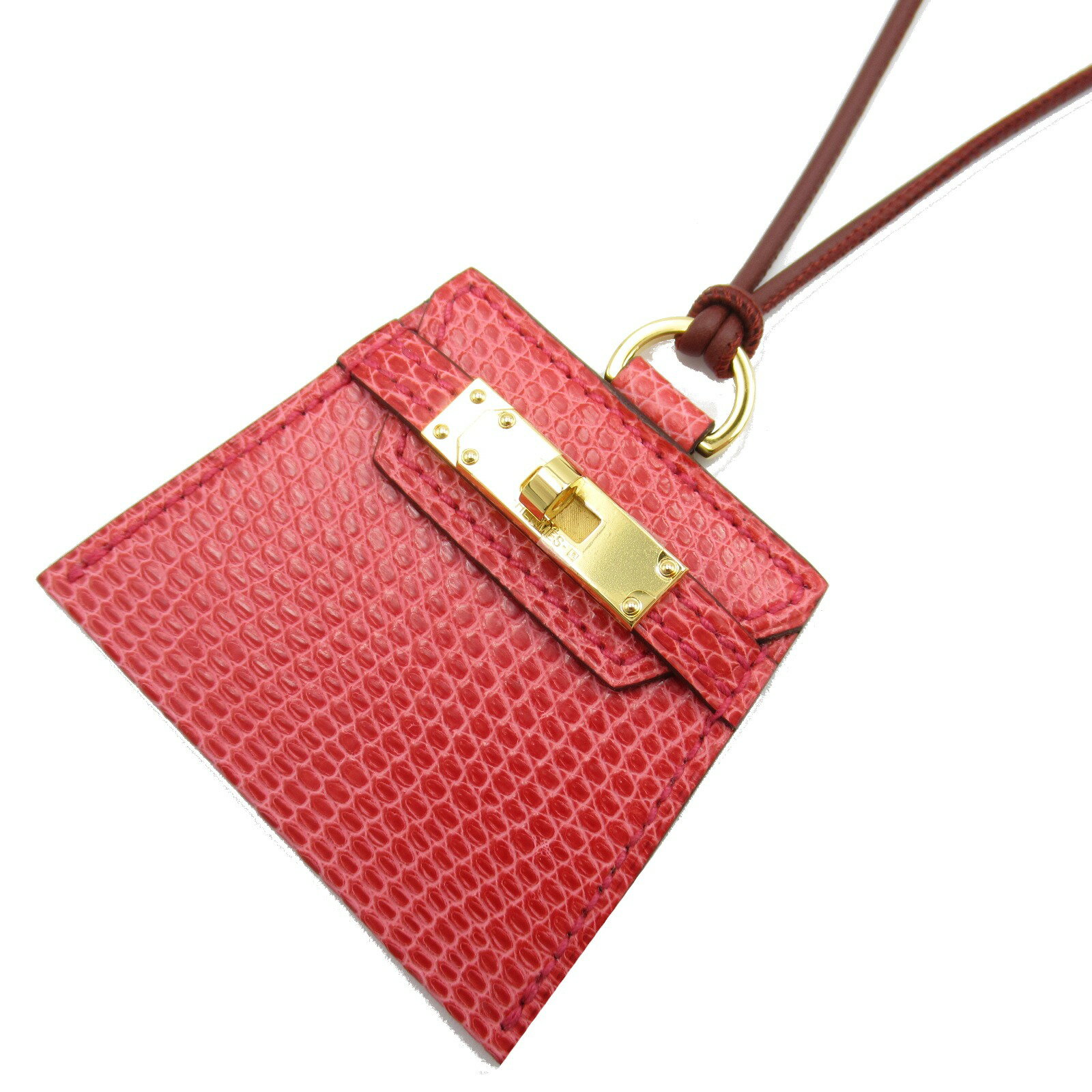 エルメス HERMES モンプティ ケリーGM （ゴールド金具） ネックレス ジュエリー レザー リザード レディース ピンク系 ブーゲンビリア 【中古】 | ブランド アクセサリー ペンダントのサムネイル