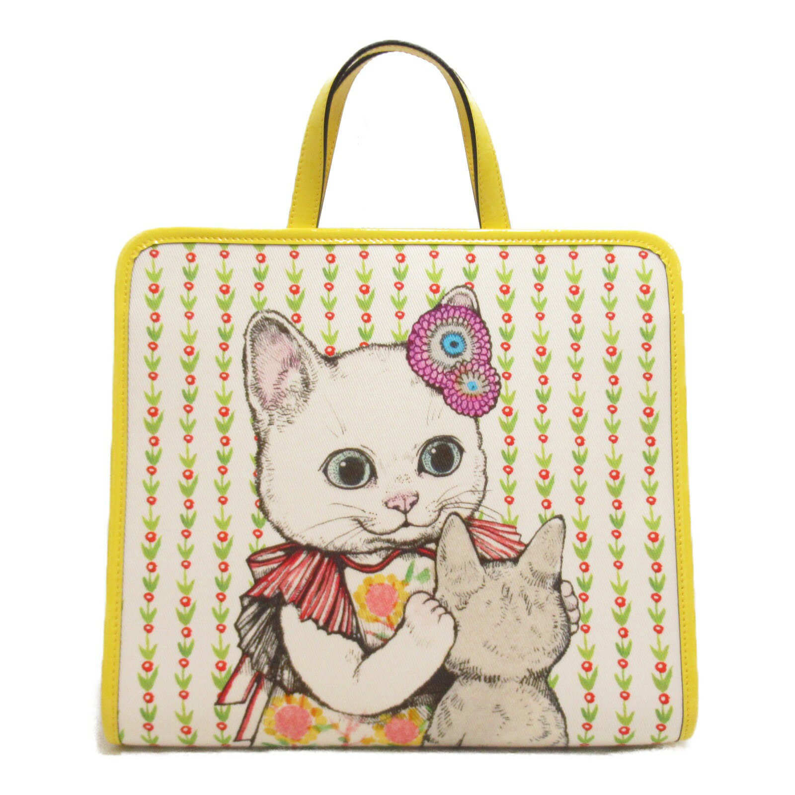 グッチ GUCCI ヒグチユウコ チルドレントートバッグ トートバッグ バッグ キャンバス レディース マルチカラー ホワイト / イエロー グリーン 605614 【中古】 | ブランド ブランドバッグ バック トートバック トートのサムネイル