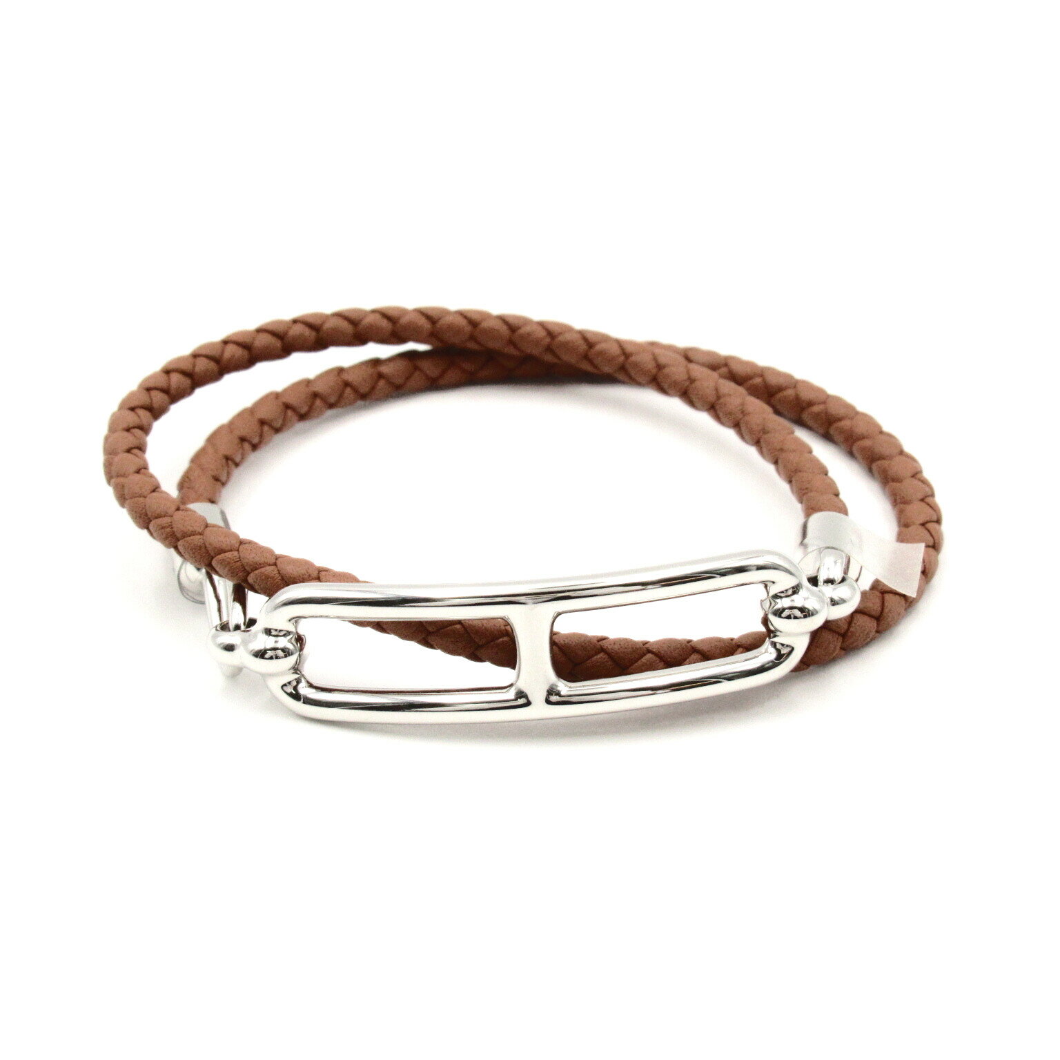 エルメス HERMES ルリ ドゥブルトゥール ブレスレット アクセサリー カーフ （牛革） メンズ レディース ブラウン系 ゴールド / SIL 【中古】 | ブランド 腕輪のサムネイル