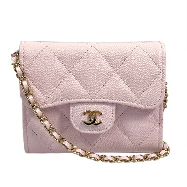 ▼9/5 10時から!全品ポイント5倍＆なくなり次第最大5万円OFFクーポン▼ シャネル CHANEL クラシックチェーンクラッチ コインケース 財布 キャビアスキン (グレインド カーフ) レディース ピンク系 ピンク AP0238 【中古】 | ブランド ブランド財布 小銭 小銭入れ