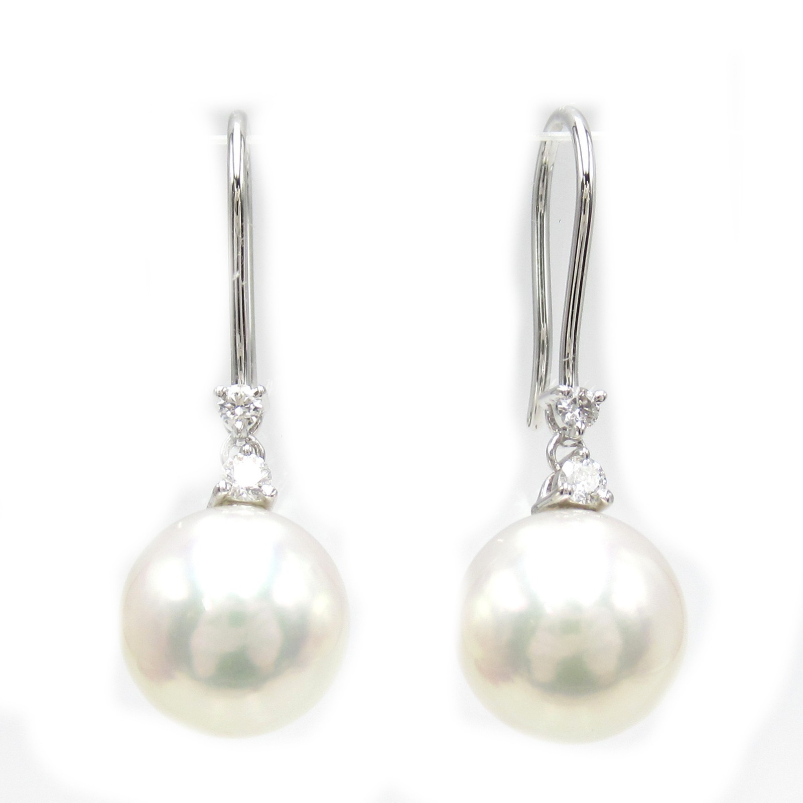 ミキモト MIKIMOTO ダイヤモンド パールピアス ピアス ジュエリー K18WG（ホワイトゴールド） ダイヤモンド パール レディース ホワイト系 パール 【中古】のサムネイル