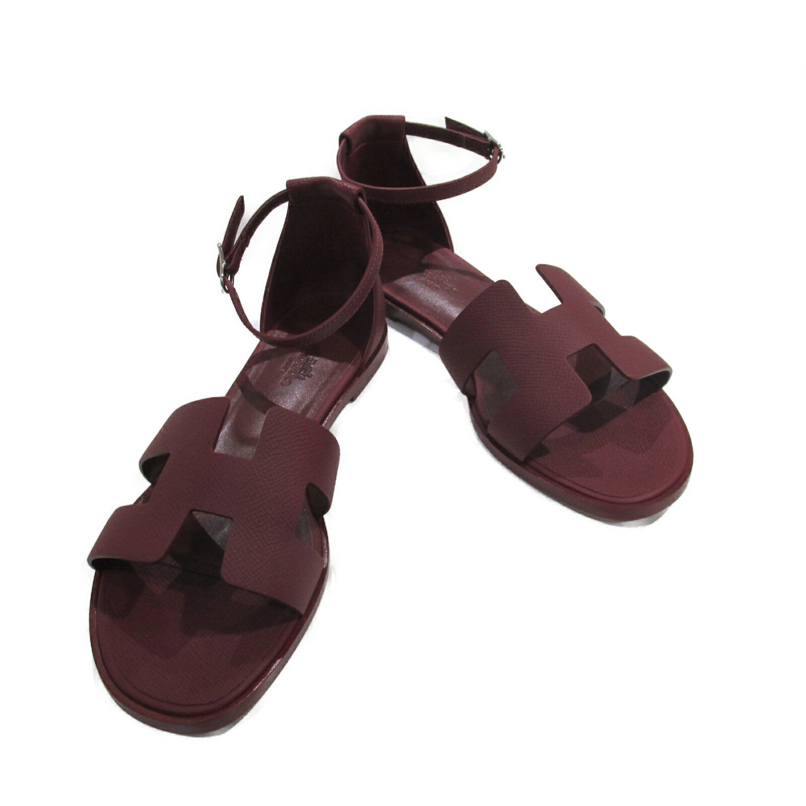 エルメス HERMES サントリーニ サンダル 靴 レザー ヴォーエプソン レディース レッド系 ルージュグレナ 【中古】 | ブランド シューズ クツのサムネイル