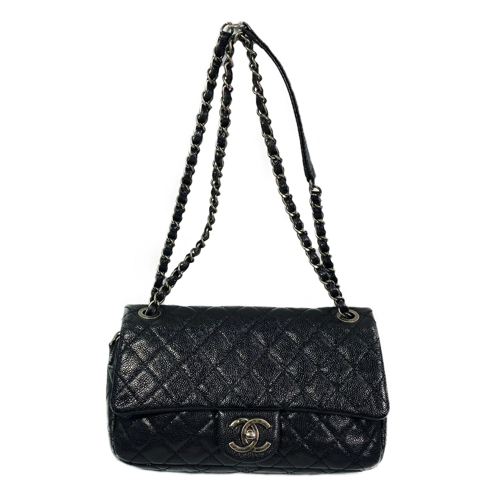 シャネル CHANEL チェーンショルダーバッグ ショルダーバッグ バッグ レザー レディース ブラック系 ブラック 【中古】 | ブランド ブランドバッグ バック ショルダーバック ショルダー 肩掛け