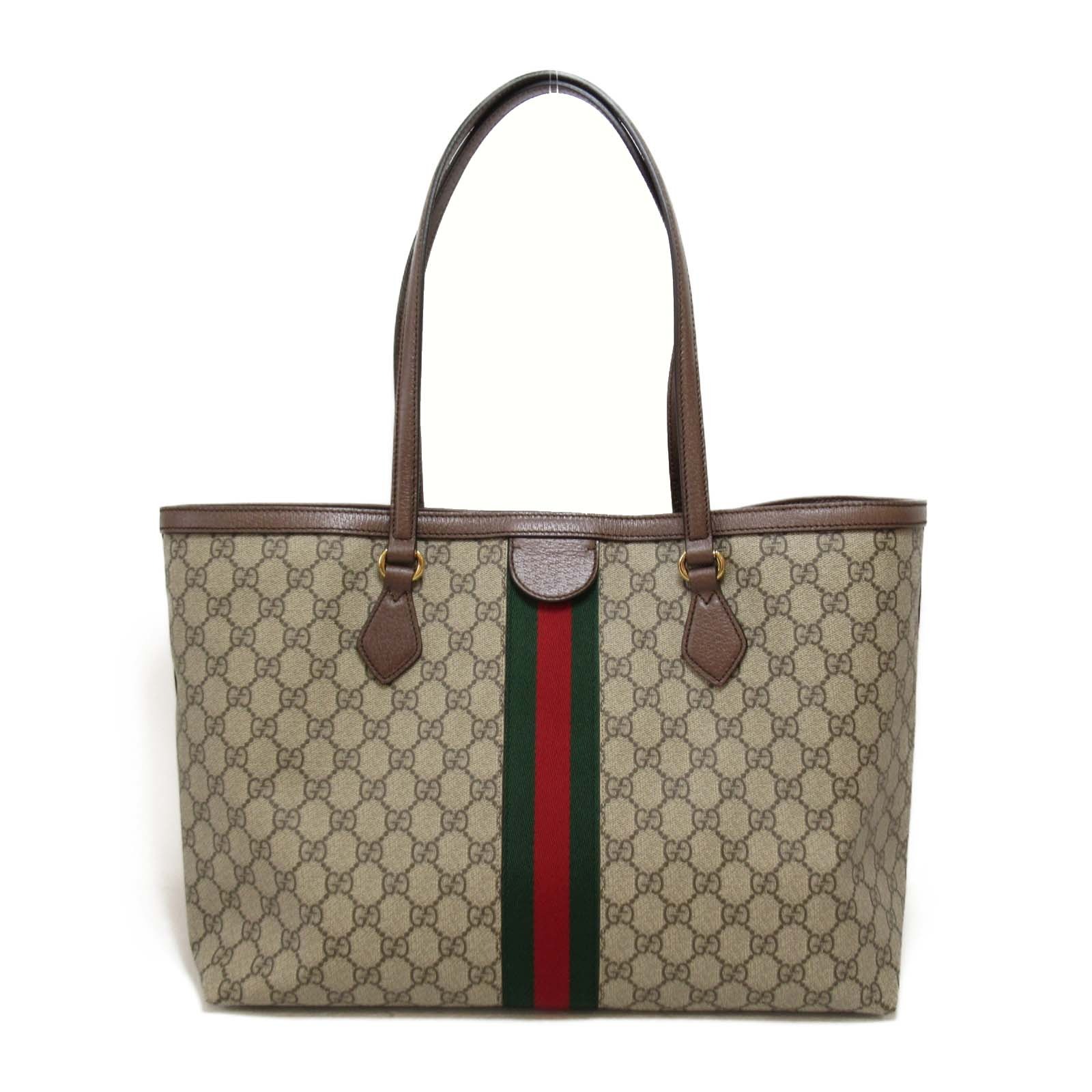 ▼9/5 10時から!全品ポイント5倍＆なくなり次第最大5万円OFFクーポン▼ グッチ GUCCI トートバッグ バッグ PVCコーティングキャンバス カーフ （牛革） レディース ブラウン系 631685 【中古】 | ブランド ブランドバッグ バック トートバック トート