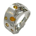 ジュエリー JEWELRY スペサルティンガーネット リング・指輪 ダイヤモンド K18WG （ホワイトゴールド） メンズ レディース オレンジ系 11.5 【中古】 | アクセサリー 指輪 リング