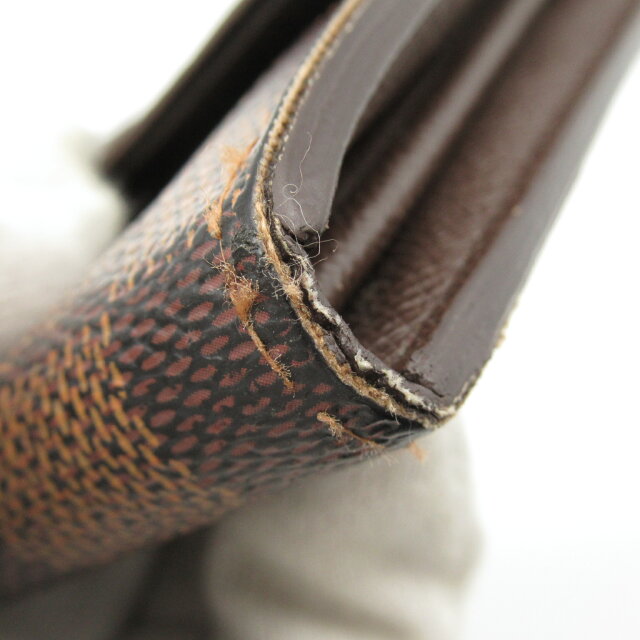 ブラウン ▼9/20まで!全品ポイント5倍&最大3万円OFFクーポン▼ ルイ・ヴィトン LOUIS VUITTON ポルトフォイユ・システィナ 二つ折り長財布 財布 PVCコーティングキャンバス ダミエ レディース ブラウン系 N シリアル