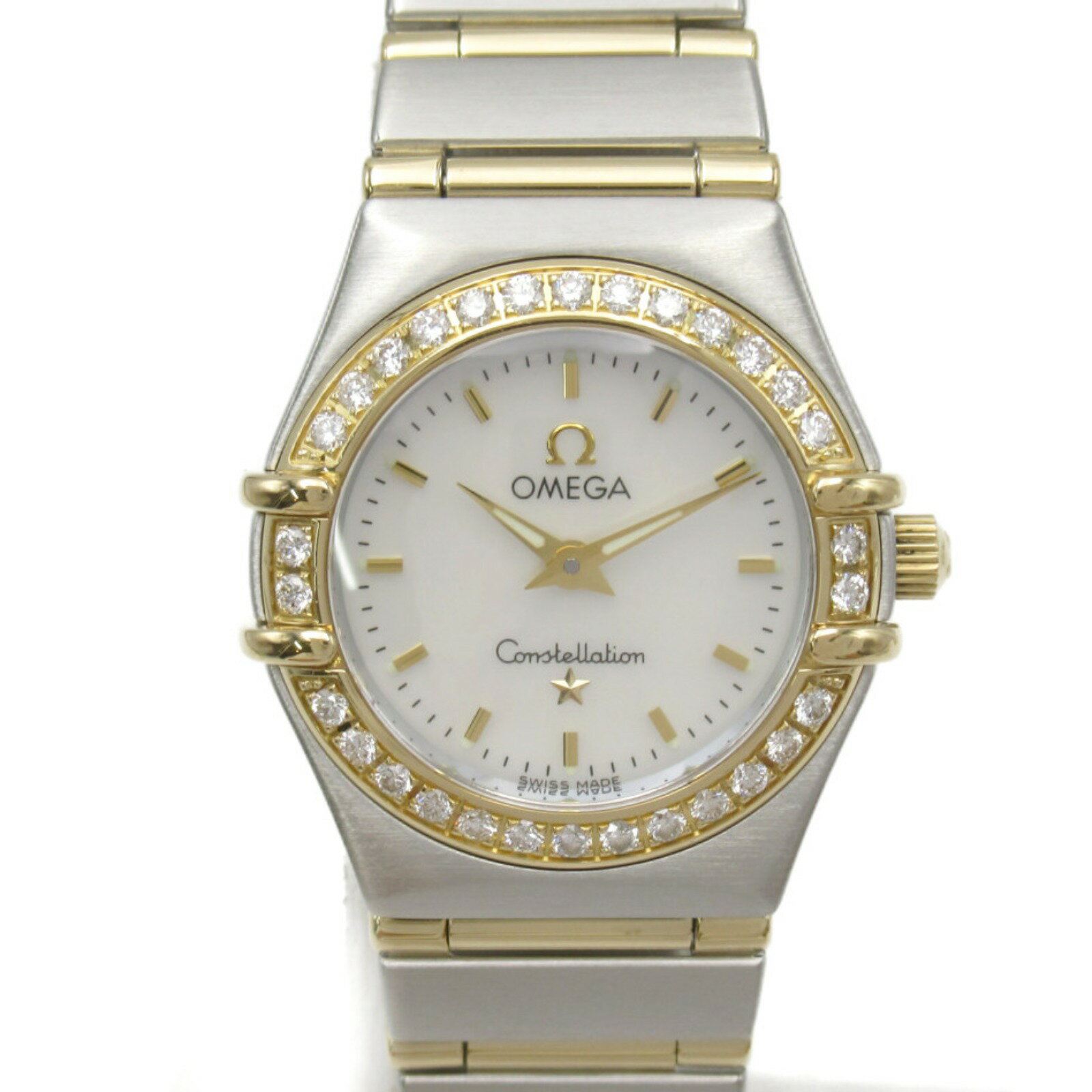 オメガ OMEGA コンステレーション 腕時計 腕時計 時計 K18（イエローゴールド） ステンレススチール ダイヤモンド レディース ホワイト系 シェル 1267.70 【中古】