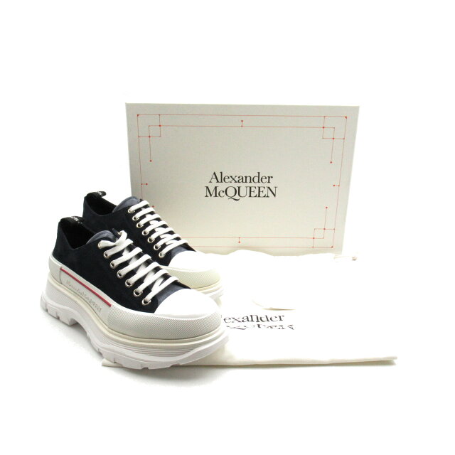 まれません ▼10/4 20時から!全品ポイント5倍&最大3万円OFFクーポン▼ アレキサンダーマックイーン Alexander McQueen スニーカー スニーカー 靴 スウェード メンズ ネイビー系 / ホワイト系 :Brandoff銀座 それらの