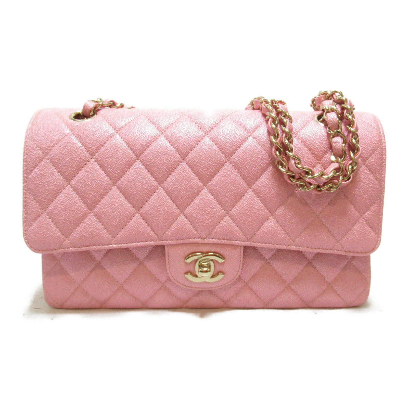シャネル CHANEL マトラッセWフラップチェーンショルダーバッグ ショルダーバッグ バッグ レザー レディース ピンク系 A01112 【中古】のサムネイル