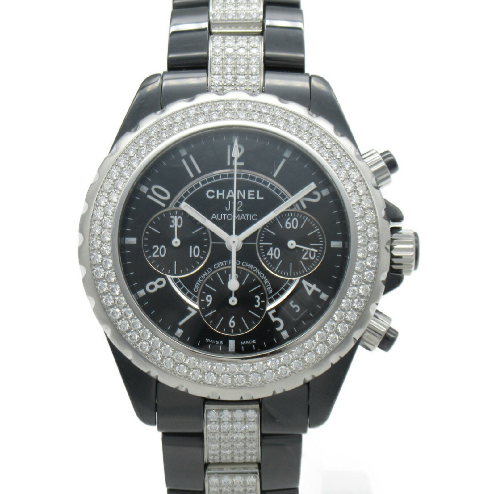 シャネル CHANEL J12 クロノグラフ ベゼル/ブレスダイヤモンド 腕時計 ウォッチ 腕時計  ...