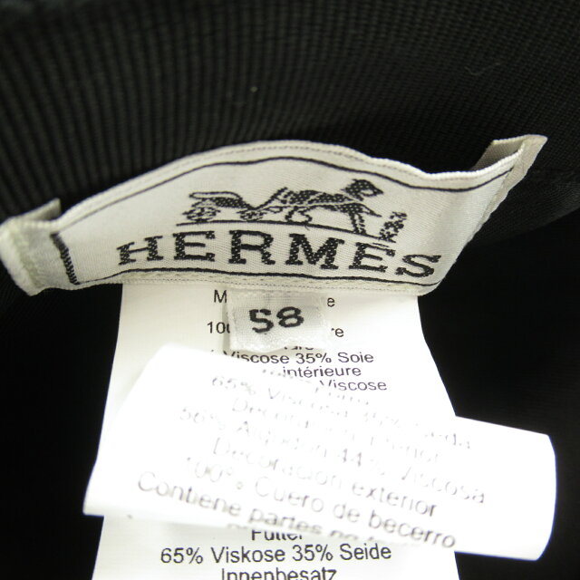 在庫あ エルメス HERMES キャップ 帽子 カシミア レディース ブラック系 ブランド：Brandoff銀座