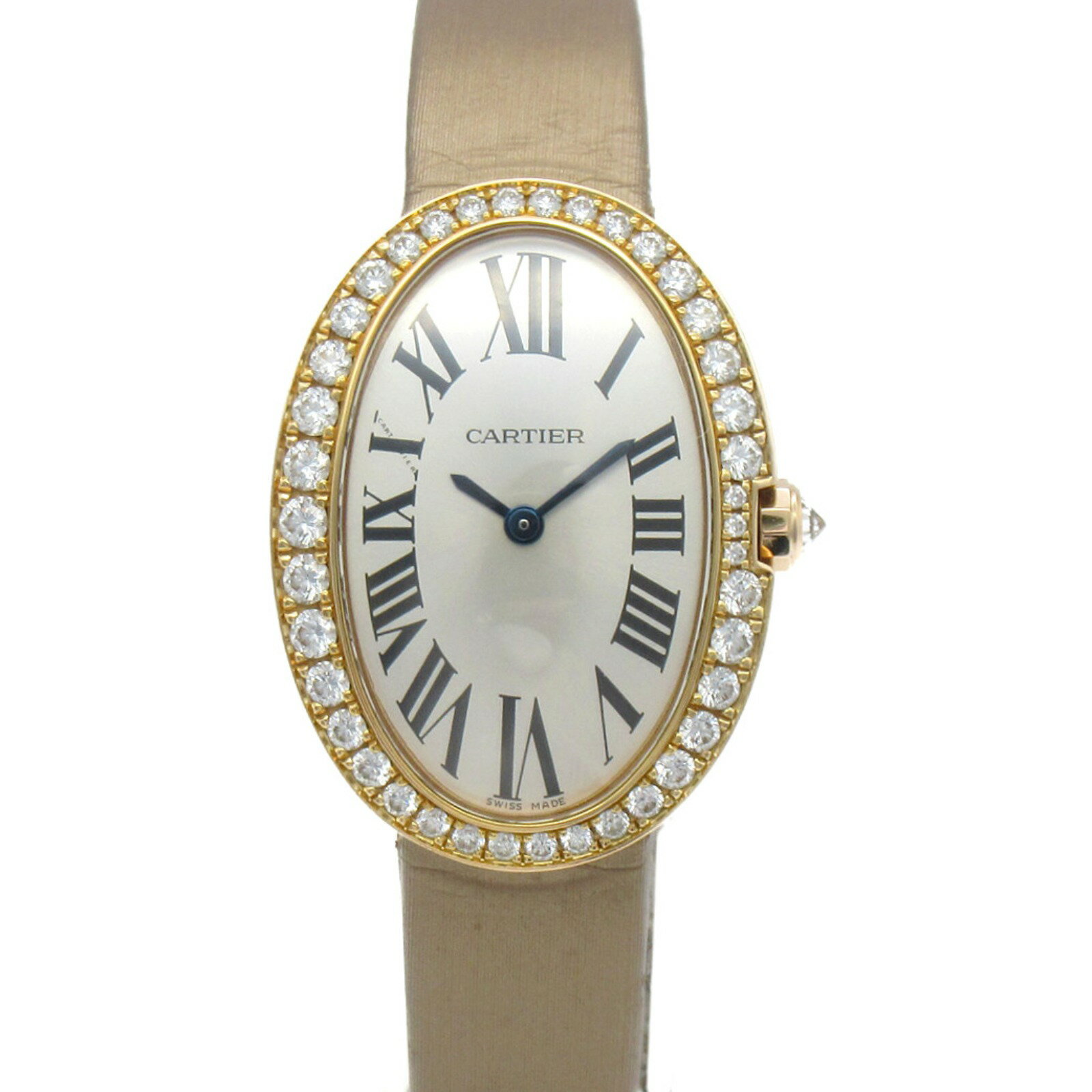 カルティエ CARTIER ベニュワールSM ベゼルダイヤ 腕時計 時計 K18PG （ピンクゴールド） レザーベルト ダイヤモンド レディース シルバー系 WB520004 【中古】 | ブランド ブランド時計 ブランド腕時計 ウォッチ