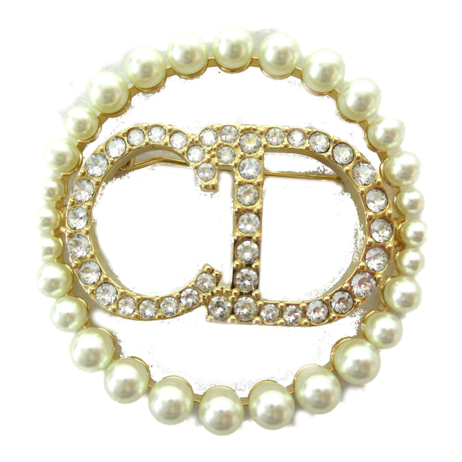 ディオール Dior ブローチ アクセサリー GP （ゴールドメッキ） パール レディース ゴールド系 【中古】 | ブランド ジュエリーのサムネイル