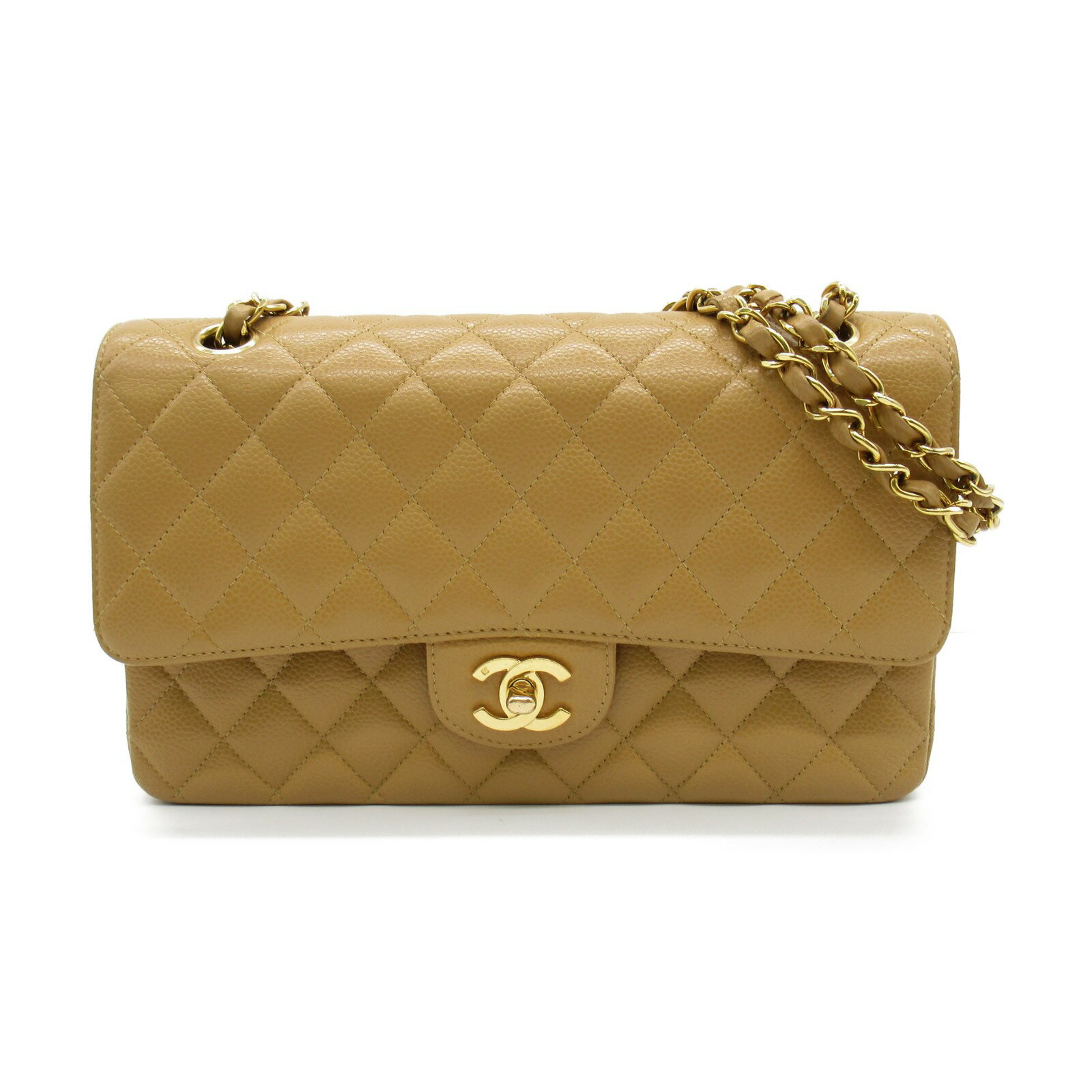 シャネル CHANEL マトラッセWフラップチェーンショルダーバッグ ショルダーバッグ バッグ キャビアスキン (グレインド カーフ) レディース ベージュ系 【中古】 | ブランド ブランドバッグ バック ショルダーバック ショルダー 肩掛けのサムネイル