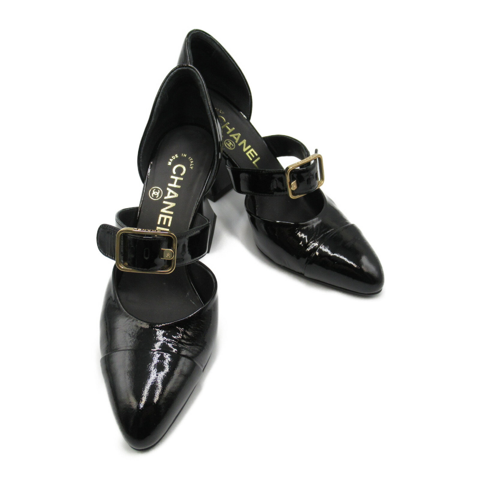 シャネル CHANEL パンプス パンプス 靴 エナメル レディース ブラック系 G39048 【中古】のサムネイル