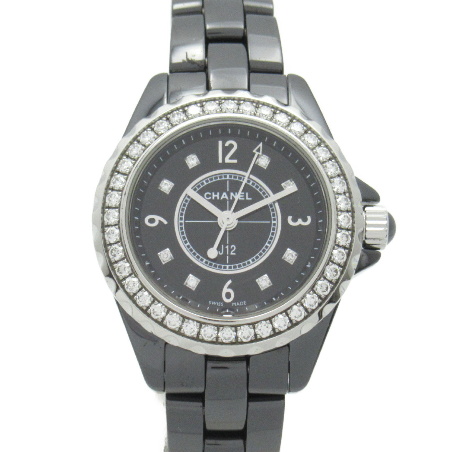 シャネル CHANEL J12 8Pダイヤ/ベゼルダイヤ 腕時計 ウォッチ 腕時計 時計 セラミック ...